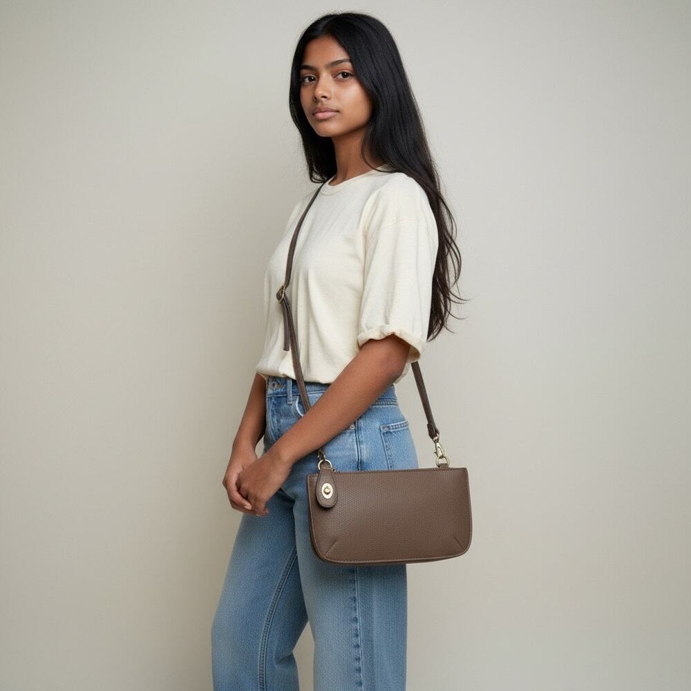 Joy Susan Vegan Leather Mini‎ Crossbody Wristlet Clutch Bag EUC